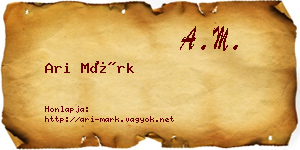 Ari Márk névjegykártya